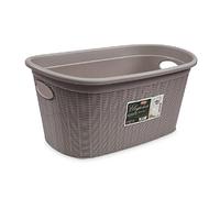 Stefanplast Cesta Cesto portabiancheria Modello Elegance Effetto Vimini 35Lt (Tortora)