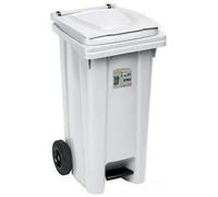 CONTENITORE 120lt CON PEDALE BIANCO