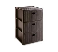 CASSETTIERA ELEGANCE 3 CASSETTI CM 40X40X60 H COLORE MOKA RATTAN