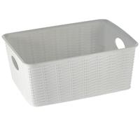 Stefanplast Elegance Cestino Rattan, Bianco, 25 x 19 x 10 cm
