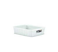 Stefanplast Elegance Cestino Rattan, Bianco, 25x19x6 cm