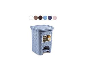 Stefanplast Elegance Pattumiera Rattan, Plastica, Blu, 20x20.5x27.5 cm, 1 unità