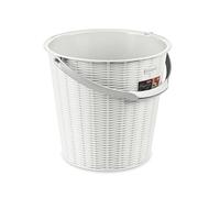 Stefanplast Elegance Secchio Rattan, Bianco, 29.5 x 29.5 x 27 cm