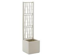 Stefanplast Ethica, fioriera rettangolare 36 cm con spalliera, gesso