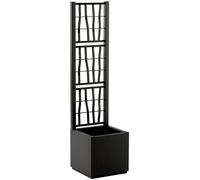 Stefanplast Ethica, fioriera rettangolare 36 cm con spalliera, grafite
