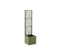 Stefanplast Ethica, fioriera rettangolare 36 cm con spalliera, verde oliva