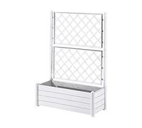 Fioriera Italia Rettangolare con Spalliera Stefanplast CM.100x43x142h Bianco - bianco materiale sintetico 8003507800199