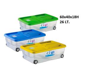 Stefanplast Multibox Mario 60x40x18cm Con Ruote 13021 Stefanbox Colori Assortiti