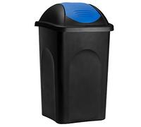 Stefanplast® .- Pattumiera con coperchio basculante, capacità 60 litri - pattumiera in plastica per spazzatura - da cucina - colore a scelta Blue