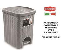 STEFANPLAST Pattumiera con Pedale Elegance lt 20 Stone Grey SF30798