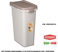 STEFANPLAST Pet Food con tainer lt 25 Fusto Bianco Cop. Tortora - SF98451