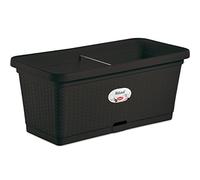 FIORIERA VASO RETTANGOLARE NATURAL CM 80X40X34 H ANTRACITE EFFETTO RATTAN