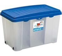 Stefanplast Contenitore multiuso Family Box 80x47x51 cm Trasparente con coperchio blu