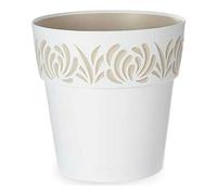 Vaso da Giardino Tondo Opera Gaia Bianco e Travertino 30 x 29 cm Stefanplast