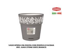 Stefanplast Vaso Opera Gaia 25X25H Cm Stone Grey/Bianco