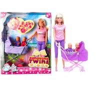 Steffi Love Bambola con GEMELLI + accessori e carrozzina gemelli TWINS SUNSHINE