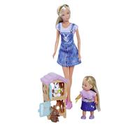 Steffi Love Rabbit Family, bambola giocattolo e bambola giocattolo con conigliera e due conigli, 12 cm, 29 cm, a partire da 3 anni