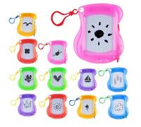 STEFUEWILL17 Set di 15 mini lavagne magnetiche per bambini, lavagna magnetica (6 colori + mela/pera/normale design), portachiavi per giocattoli educativi per bambini, lavagna magica per ragazzi e