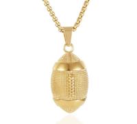 STEFWD America Football Urna Collana Per Le Ceneri Per Gli Uomini In Acciaio Inox Rugby Cremazione Gioielli Tenere Ceneri Umane Keepsake Neckace Incisione Memoriale Dei Cari, Acciaio inossidabile