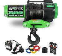 STEGODON Verricello elettrico 4500 da 12 V per ATV/UTV con corda sintetica, 2 pezzi con telecomando wireless e tappo per verricello per rimorchio Jeep fuoristrada SUV camion auto rimorchio barca