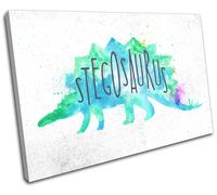 Stegosaurus Dinosaur For Kids Room SINGLE TELA parete arte foto stampa