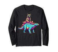 Stegosaurus Raccoon Dinosaur Chaos Maglia a Manica