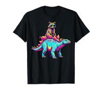 Stegosaurus Raccoon Dinosaur Chaos Maglietta