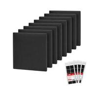 STEGU Pannello da parete 3D imbottito 30 x 30 cm Acustico Lambris Set 8 Nero