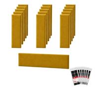 STEGU Pannello murale 3D imbottito 60 x 15 cm Acustico Lambris Set 16 Giallo