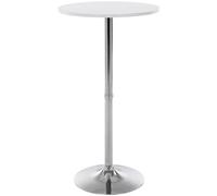 CLP Tavolino Tondo Bar Moderno I Tavolino Alto Da Appoggio Superficie In Legno Ø 60 I Tavolino Rotondo Gastronomia Alt. 110 CM, Colore:bianco