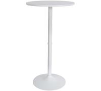 CLP Tavolino Tondo Bar Moderno I Tavolino Alto Da Appoggio Superficie In Legno Ø 60 I Tavolino Rotondo Gastronomia Alt. 110 CM, Colore:bianco/bianco
