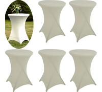 Stehtischhusse Stretch Beige Tavolo Party Tavolo da Bistrot 80cm 5er Set