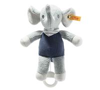 Steiff 242410 GOTS Eliot - Carillon a forma di elefante, 22 cm, colore: Azzurro/Grigio (242410), 124 g