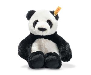 Steiff 75650 Soft Cuddly Friends Ming Panda, peluche per bambini, 27 cm - morbido e lavabile (075650), bianco/nero