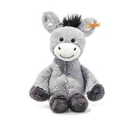 Steiff Asino Dinkie, Tenero Peluche con Occhi di Plastica, Bambini, Ragazzi e Ragazze, Friends, Animale di Peluche, 30 cm, Grigio chiaro, 073748