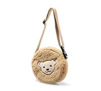 Steiff Borsa a Tracolla Orsacchiotto 17 cm, borsa rotonda per bambini in morbido teddy fleece con squeaker, cerniera e tracolla regolabile, lavabile in lavatrice
