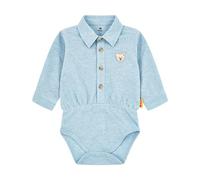 Steiff Camicia a maniche lunghe, taglia EU 74, blu chambray, body a maniche lunghe, per neonati, tutina a tutina, tuta morbida e confortevole, lavabile in lavatrice