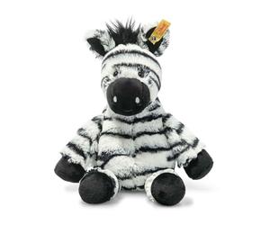 Steiff Friend originale Zora Zebra, Soft Cuddly Friends, circa 30 cm, peluche bottone sull'orecchio, per neonati fin dalla nascita, Colore bianco-nero, 069109