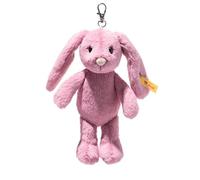 Steiff Hoppie - Ciondolo a forma di coniglietto, 16 cm, colore: rosa, con orecchie a forma di coniglio di peluche