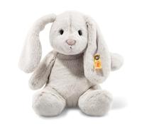 Steiff Hoppie Coniglietto con orecchie lunghe 28 cm grigio chiaro, peluche Soft Cuddly Friends, morbido pupazzo per coccole e giochi, per bambine e bambini, lavabile in lavatrice