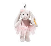 Steiff Hoppie - Peluche a forma di coniglietto da balletto, 16 cm, con orecchie pieghevoli, morbido portachiavi in abbigliamento da balletto, portafortuna per ragazze e ragazzi, lavabile in lavatrice