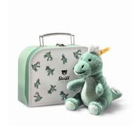 Steiff Joshi Baby T-Rex 16 cm, colore verde in valigia, Soft Cuddly Friends, peluche dinosauro, peluche per giocare e coccole, lavabile in lavatrice