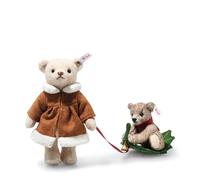 Steiff Mama 005862 - Orsacchiotto con cucciolo di orsetto su Holly Express, 15,2 cm