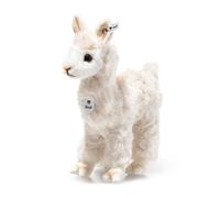Steiff Peluche Alpaca Cosy, dolce animale di stoffa con occhi in plastica per bambini, ragazzi e ragazze, pupazzo di 18 cm, bianco, 069505
