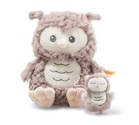 Steiff Ollie 241840 - Carillon a forma di gufo, per ragazzi, ragazze e bambini a partire da 0 mesi, Soft Cuddly Friends, peluche 21 cm, beige, 241840