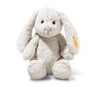 Steiff Peluche Coniglio Hoppie con luce notturna, dolce animale di stoffa, occhi in plastica, bambini e bambine, Friends, 28 cm, grigio chiaro, 081026