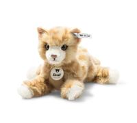 Steiff Peluche Gatto Mimmi, dolce animale di stoffa con occhi in plastica per bambini e bambine, pupazzo di 24 cm, giallo, 099229