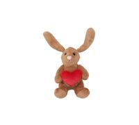 Steiff Hoppie - Coniglio di peluche con cuori, 16 cm, marrone, con orecchie pieghevoli, Soft Cuddly Friends, morbido peluche per coccole e giocare, per ragazze e ragazzi, lavabile in lavatrice