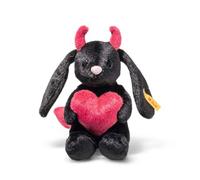 Steiff Peluche Hoppie il Coniglio Diavoletto, dolce animale di stoffa per bambini e bambine, Friends, pupazzo di 14 cm, nero, 081170