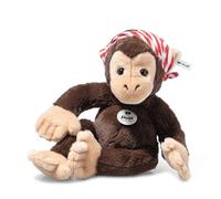 Steiff Peluche Teddies for Tomorrow Scimmia Scotty snodata, dolce animale di stoffa per bambini e bambine, pupazzo di 28 cm, marrone, 065088